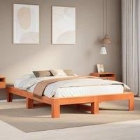 Bed Frame without Mattress Wax Brown 160x200 cm Solid Wood Pine