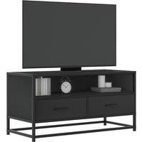 TV Cabinet Black 80x34.5x40 cm Engineered Wood and Metal