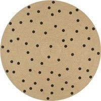 Handmade Rug Jute with Print Polka Dot 150 cm