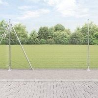 Welded Wire Fence with 13 Flanged Posts 1,5x25 m Galvanised Steel