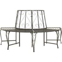 Garden Half Round Tree Bench 160 cm Steel