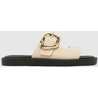 Schuh Teela Leather Buckle Sandals - Off White