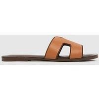 Schuh Tandra Leather Mule Sandals - Tan - Brown
