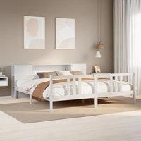 Bookcase Bed without Mattress White 200x200cm Solid Wood Pine