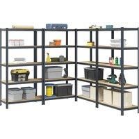 5-Layer Storage Shelves 4 pcs Anthracite Steel&Engineered Wood
