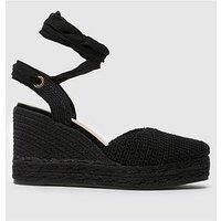 Schuh Velma Tie Wedge Espadrille - Black