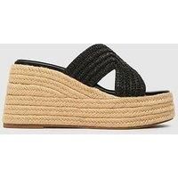 Schuh Valetta Espadrille Wedges - Black