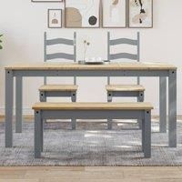 Dining Table Panama Grey 160x80x75 cm Solid Wood Pine