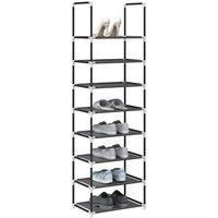 Shoe Rack 8-Tier Black 44x28x145 cm Non-woven Fabric