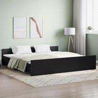 Bed Frame with Headboard with Footboard Black 180x200 cm Super King