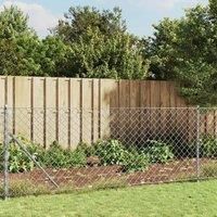 Chain Link Fence with Flange Silver 0.8x25 m