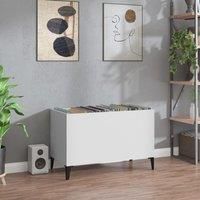 Record Cabinet White 74.5x38x48 cm Engineered Wood