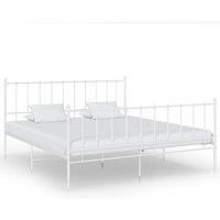 Bed Frame White Metal 140x200 cm
