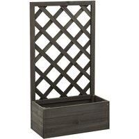 Garden Trellis Planter Grey 50x25x90 cm Solid Firwood