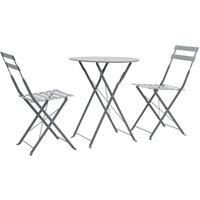 3 Piece Bistro Set Steel Grey