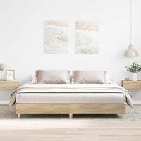 Bed Frame No Mattress Sonoma Oak 200x200 cm Engineered Wood