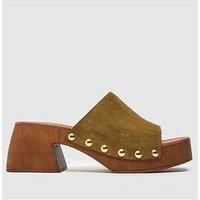 Schuh Via Suede Clog Sandal - Khaki