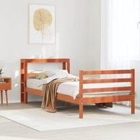 Bed Frame without Mattress Wax Brown 100x200 cm Solid Wood Pine