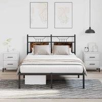 Bed Frame without Mattress Smoked Oak 120x200 cm Engineered Wood