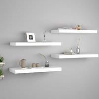 Floating Wall Shelves 4 pcs White 60x23.5x3.8 cm MDF