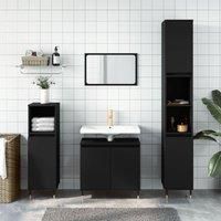 Bathroom Cabinet Black 58x33x60 cm Engineered Wood