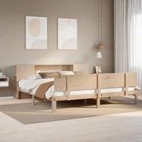 Bookcase Bed without Mattress 180x200 cm Super King Solid Wood Pine