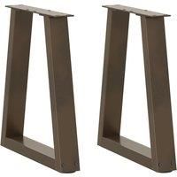Dining Table Legs V-Shape 2 pcs Natural Steel 38x(42-43.3) cm Steel
