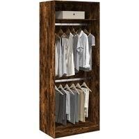 Wardrobe Smoked Oak 80x50x200 cm Engineered Wood
