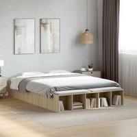 Bed Frame without Mattress Sonoma Oak 140x190 cm