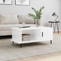 Coffee Table High Gloss White 90x50x40 cm Engineered Wood