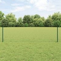 Fence Posts 11 pcs U-Channel Green 60 cm Steel, Hexagon Fence Green 0.5x50 m Steel