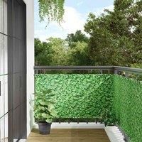 Balcony Privacy Screen Plant Look Green 400x90 cm PVC