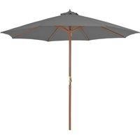 Outdoor Parasol with Wooden Pole 300 cm Anthracite
