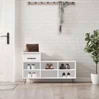 Shoe Cabinet High Gloss White 102x36x60 cm Engineered Wood