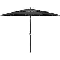 3-Tier Parasol with Aluminium Pole Anthracite 3 m