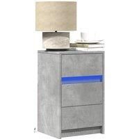Bedside Cabinet with LED Lights Concrete Grey Engineered Wood
