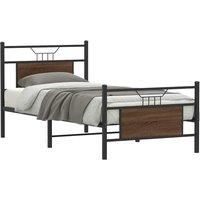 Bed Frame without Mattress Brown Oak 90x200 cm Engineered Wood