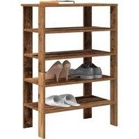 Shoe Rack Old Wood 61x32x87.5 cm Engineered Wood
