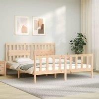Bed Frame with Headboard Super King Size Solid Wood