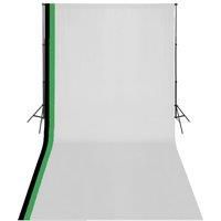 Photo Studio Kit with 3 Cotton Backdrops Adjustable Frame 3x6m