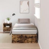Storage Bed Frame Smoked Oak 100x200 cm