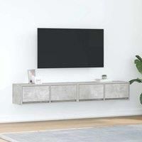 TV Cabinets 2 pcs Concrete Grey 80x31x25.5 cm Engineered Wood
