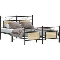 Bed Frame without Mattress Sonoma Oak 140x190 cm Engineered Wood
