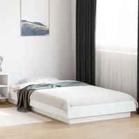 Bed Frame with LED Lights without Mattress White 90x200cm