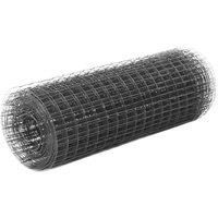 Chicken Wire Fence Steel with PVC Coating 25x0.5 m Grey
