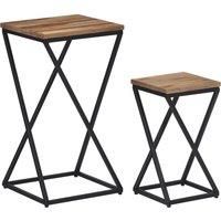 Side Tables 2 pcs Solid Reclaimed Teak