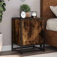 Bedside Cabinets 2 pcs Smoked Oak 40x31x50 cm Engineered Wood and Metal
