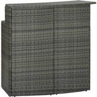 Garden Bar Table Grey 120x55x110 cm Poly Rattan