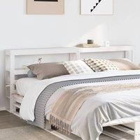 Headboard with Shelves White 180 cm Solid Wood Pine