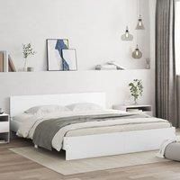 Bed Frame with LED without Mattress White 180x200 cm Super King